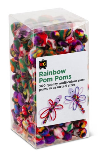 PomPom Rainbow Style 10-20mm Pack of 300 EC